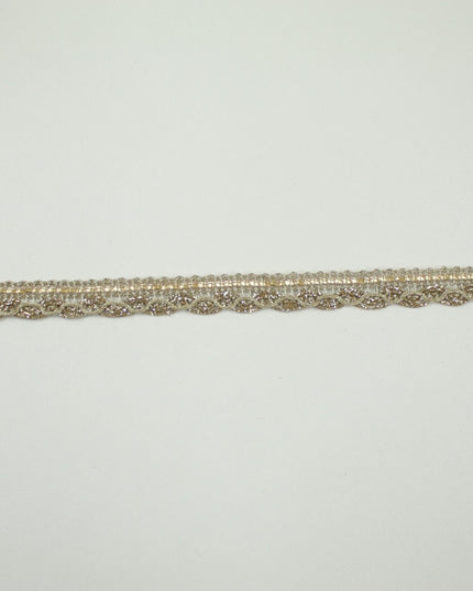 Slim Classic Gold Woven Braided Glitter Matte Trim Border Lace - 1cm Wide X708