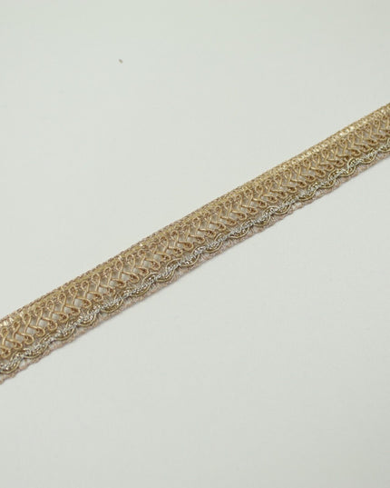 Matte Gold Woven Infinity Braided Metal Trim Border Lace - 17mm Wide X710