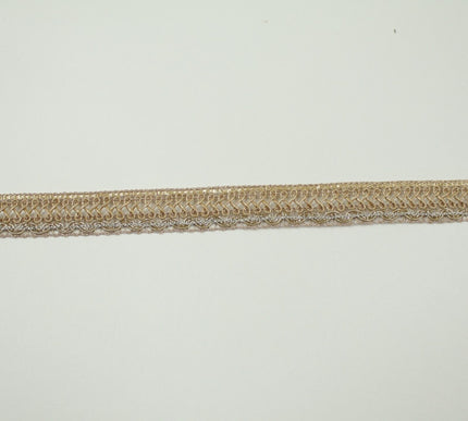 Matte Gold Woven Infinity Braided Metal Trim Border Lace - 17mm Wide X710