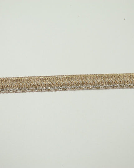 Matte Gold Woven Infinity Braided Metal Trim Border Lace - 17mm Wide X710