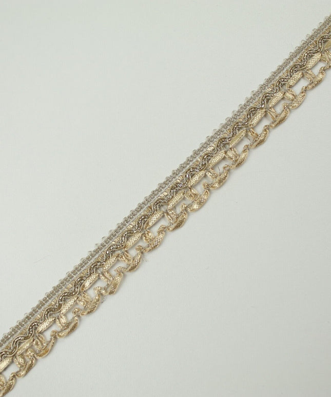 Classic Gold Rose Gold Box Style Woven Metallic Trim Border Lace 18mm Wide X712