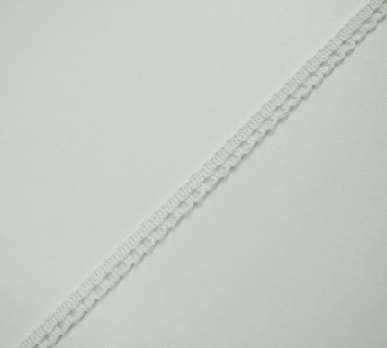 White Thread Scalloped Slim Trimming Border Ribbon Gota Edging 9mm Wide X718