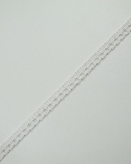 White Thread Scalloped Slim Trimming Border Ribbon Gota Edging 9mm Wide X718