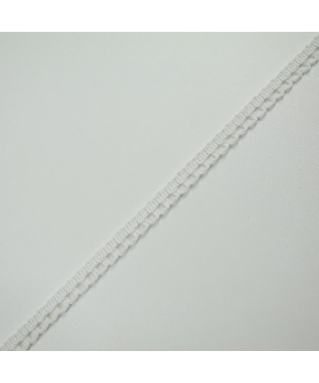White Thread Scalloped Slim Trimming Border Ribbon Gota Edging 9mm Wide X718