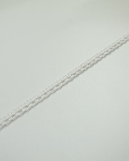 White Thread Scalloped Slim Trimming Border Ribbon Gota Edging 9mm Wide X718