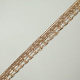 Classic Gold Rose Gold Box Style Woven Metallic Trim Border Lace 18mm Wide X712
