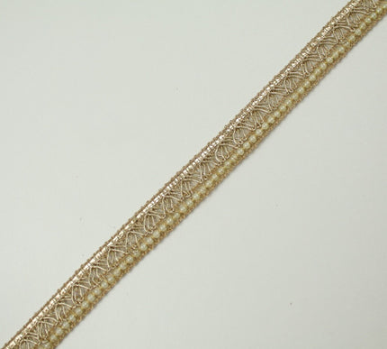 3 COLOURS - Mini Pearl Edged Zig Zag Metallic Ribbon Trim Border Lace 19mm Wide