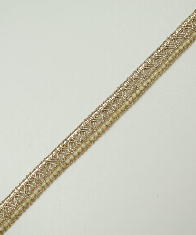 3 COLOURS - Mini Pearl Edged Zig Zag Metallic Ribbon Trim Border Lace 19mm Wide