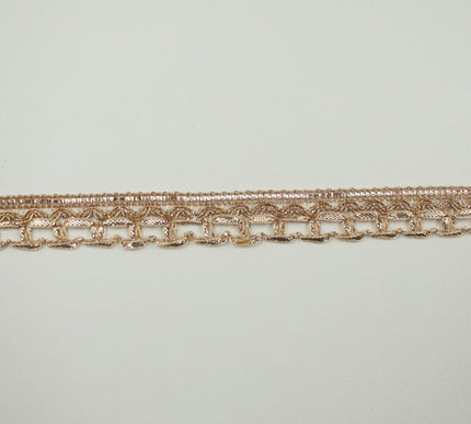 Classic Gold Rose Gold Box Style Woven Metallic Trim Border Lace 18mm Wide X712