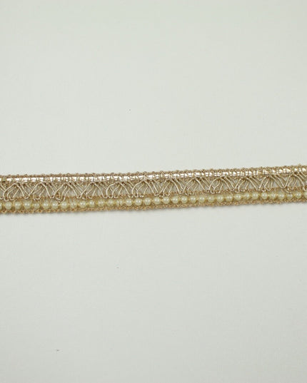 3 COLOURS - Mini Pearl Edged Zig Zag Metallic Ribbon Trim Border Lace 19mm Wide