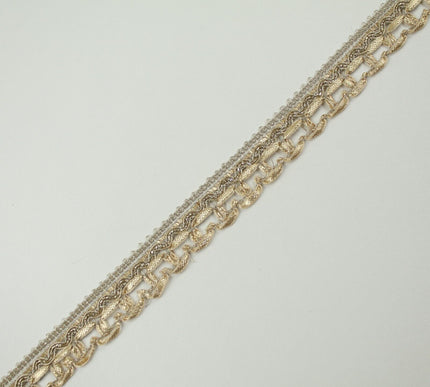 Classic Gold Rose Gold Box Style Woven Metallic Trim Border Lace 18mm Wide X712