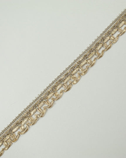 Classic Gold Rose Gold Box Style Woven Metallic Trim Border Lace 18mm Wide X712