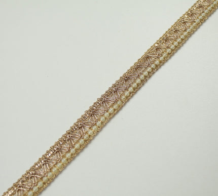 3 COLOURS - Mini Pearl Edged Zig Zag Metallic Ribbon Trim Border Lace 19mm Wide