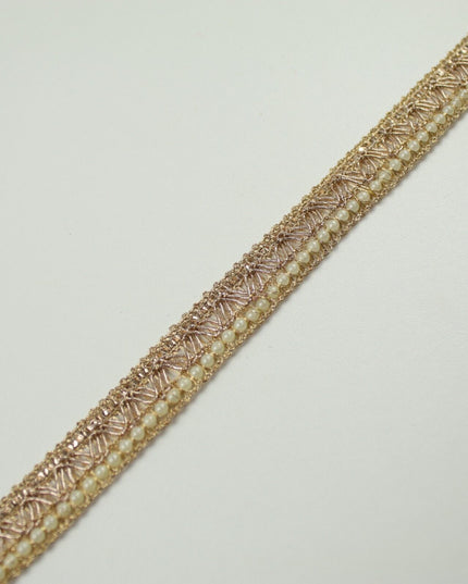 3 COLOURS - Mini Pearl Edged Zig Zag Metallic Ribbon Trim Border Lace 19mm Wide