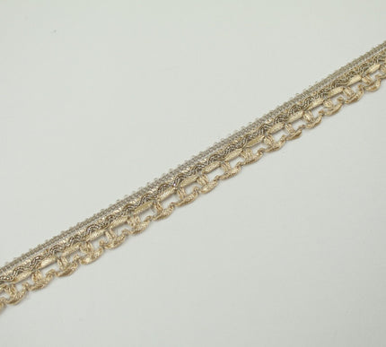 Classic Gold Rose Gold Box Style Woven Metallic Trim Border Lace 18mm Wide X712
