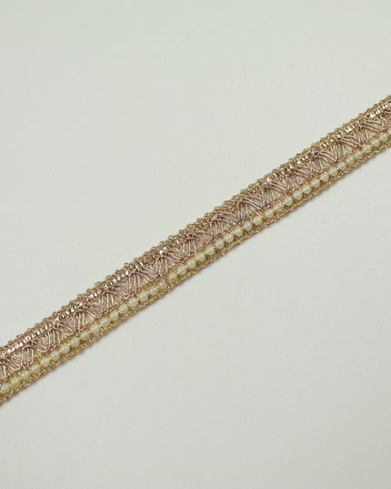 3 COLOURS - Mini Pearl Edged Zig Zag Metallic Ribbon Trim Border Lace 19mm Wide