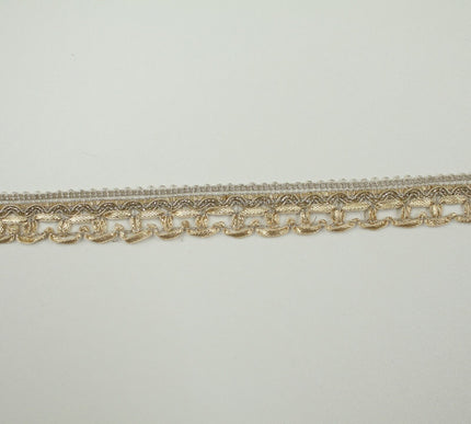 Classic Gold Rose Gold Box Style Woven Metallic Trim Border Lace 18mm Wide X712