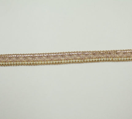 3 COLOURS - Mini Pearl Edged Zig Zag Metallic Ribbon Trim Border Lace 19mm Wide