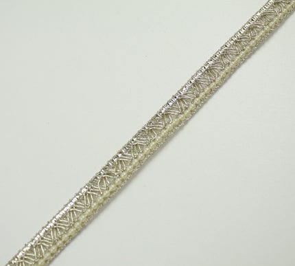3 COLOURS - Mini Pearl Edged Zig Zag Metallic Ribbon Trim Border Lace 19mm Wide