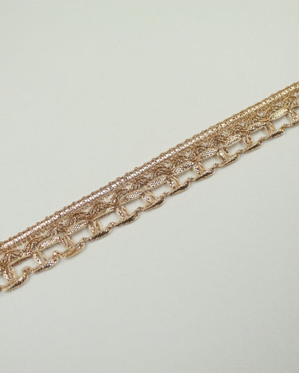 Classic Gold Rose Gold Box Style Woven Metallic Trim Border Lace 18mm Wide X712