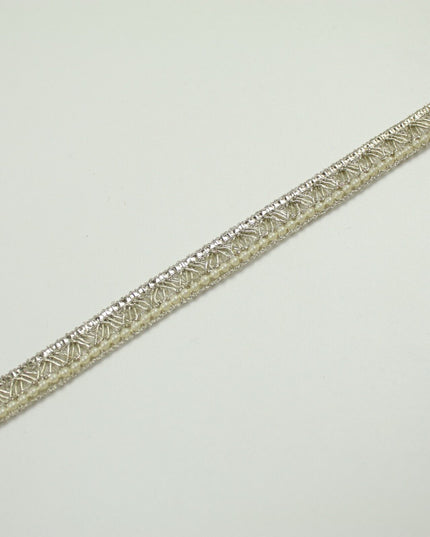 3 COLOURS - Mini Pearl Edged Zig Zag Metallic Ribbon Trim Border Lace 19mm Wide