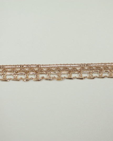 Classic Gold Rose Gold Box Style Woven Metallic Trim Border Lace 18mm Wide X712