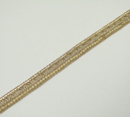 3 COLOURS - Mini Pearl Edged Zig Zag Metallic Ribbon Trim Border Lace 19mm Wide