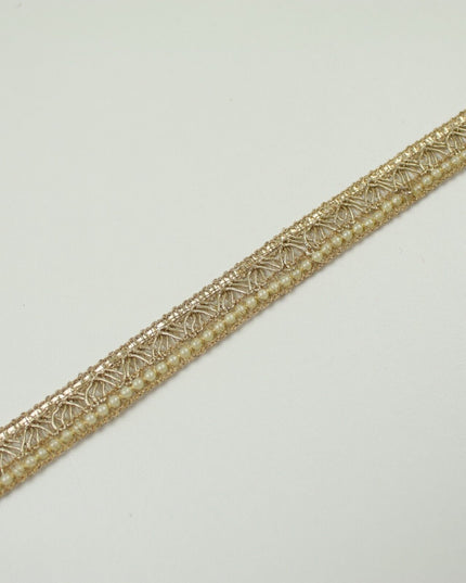 3 COLOURS - Mini Pearl Edged Zig Zag Metallic Ribbon Trim Border Lace 19mm Wide