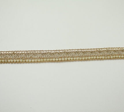 3 COLOURS - Mini Pearl Edged Zig Zag Metallic Ribbon Trim Border Lace 19mm Wide