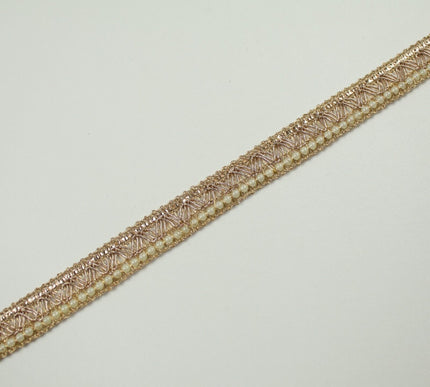 3 COLOURS - Mini Pearl Edged Zig Zag Metallic Ribbon Trim Border Lace 19mm Wide