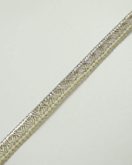 3 COLOURS - Mini Pearl Edged Zig Zag Metallic Ribbon Trim Border Lace 19mm Wide