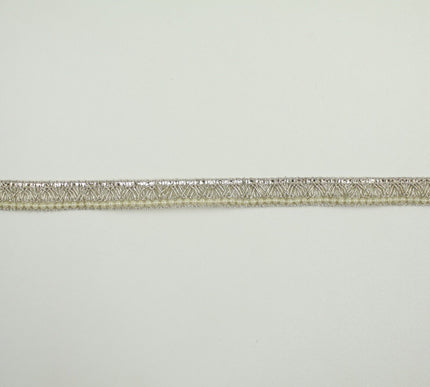 3 COLOURS - Mini Pearl Edged Zig Zag Metallic Ribbon Trim Border Lace 19mm Wide