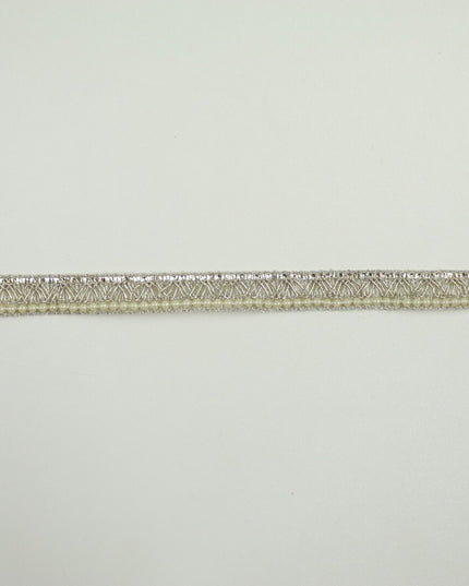 3 COLOURS - Mini Pearl Edged Zig Zag Metallic Ribbon Trim Border Lace 19mm Wide