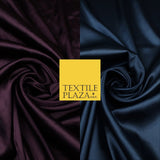 2 COLOURS - NAVY & PLUM Luxury Plain Fine Stretch Satin Fabric Wedding Dress 58"