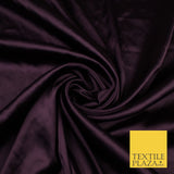 2 COLOURS - NAVY & PLUM Luxury Plain Fine Stretch Satin Fabric Wedding Dress 58"