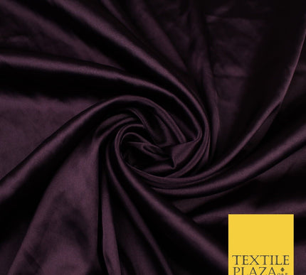 2 COLOURS - NAVY & PLUM Luxury Plain Fine Stretch Satin Fabric Wedding Dress 58"