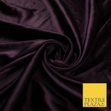 2 COLOURS - NAVY & PLUM Luxury Plain Fine Stretch Satin Fabric Wedding Dress 58"