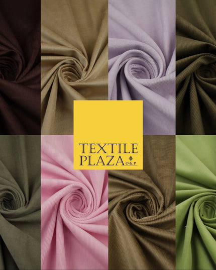 8 COLOURS - 17-22 Wale Mix Needlecord Corduroy Fabric Dress Upholstery Material