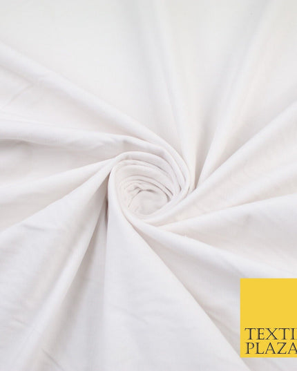 WHITE 30 Wale Fine Needlecord Corduroy Fabric Dress Upholstery Cushion 56" 9169