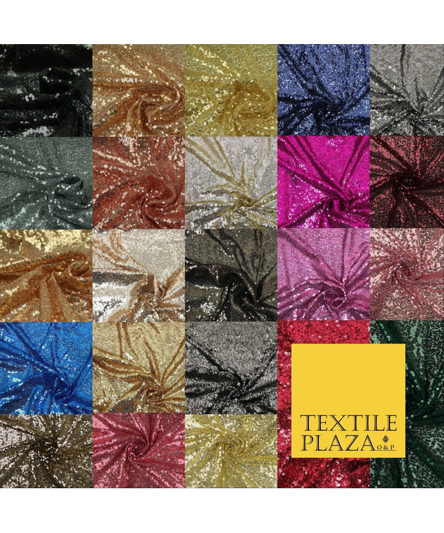 24 COLOURS -Sequin Sparkly Shiny Stretch Fine Mesh Net Tulle Fancy Dress Fabric