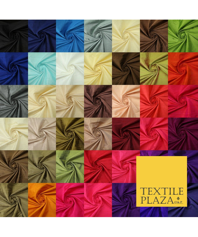 45 COLOURS Luxury 100% PURE Plain Dupion SLUB Textured Raw Silk Handloom Fabric
