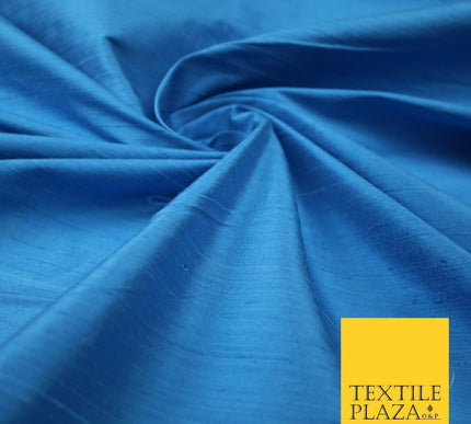 45 COLOURS Luxury 100% PURE Plain Dupion SLUB Textured Raw Silk Handloom Fabric