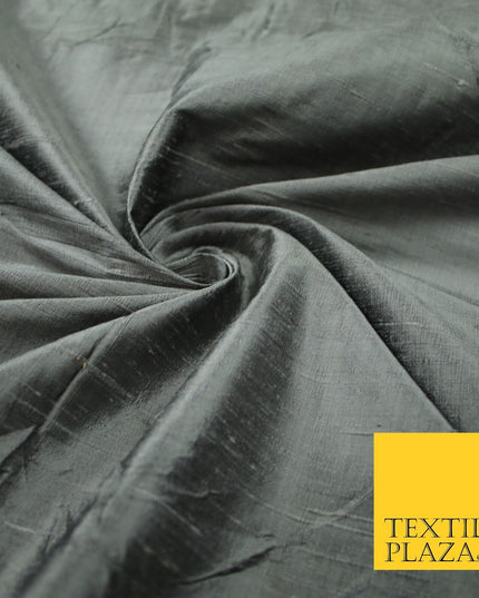 45 COLOURS Luxury 100% PURE Plain Dupion SLUB Textured Raw Silk Handloom Fabric