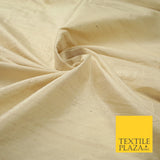45 COLOURS Luxury 100% PURE Plain Dupion SLUB Textured Raw Silk Handloom Fabric
