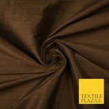 45 COLOURS Luxury 100% PURE Plain Dupion SLUB Textured Raw Silk Handloom Fabric