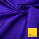 45 COLOURS Luxury 100% PURE Plain Dupion SLUB Textured Raw Silk Handloom Fabric