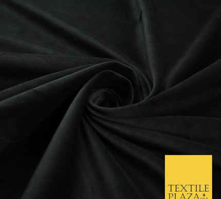 Black Plain 100% COTTON VELVET Non-Stretch Fabric Material Dress Craft 52" 9403