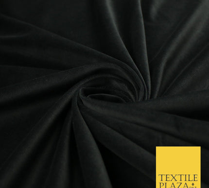 Black Plain 100% COTTON VELVET Non-Stretch Fabric Material Dress Craft 52" 9403