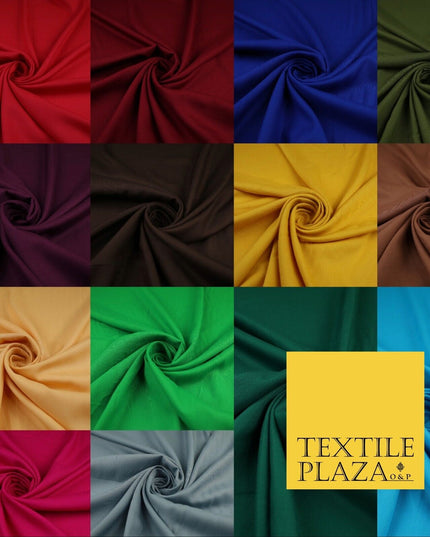 14 COLS Luxury Soft Plain Non-Stretch Spun Rayon Viscose Fabric Dress Drapes 45"