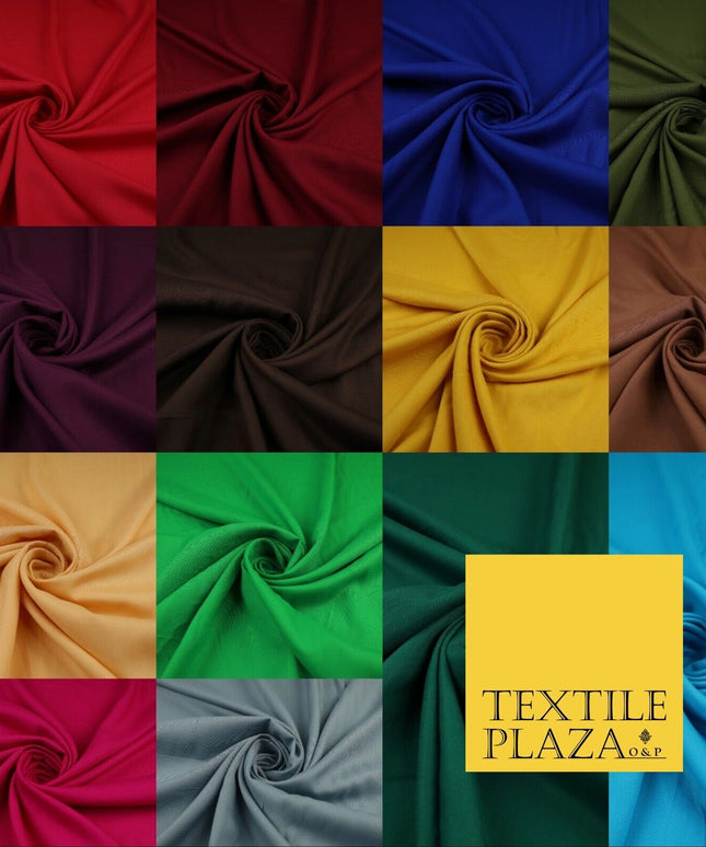 14 COLS Luxury Soft Plain Non-Stretch Spun Rayon Viscose Fabric Dress Drapes 45"